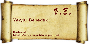 Varju Benedek névjegykártya